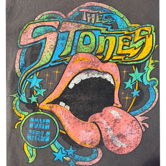 The Rolling Stones Band Lips & Tongue Gray Short Sleeve T-shirt Size L - Picture 4 of 9
